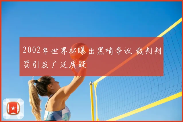 2002年世界杯曝出黑哨争议 裁判判罚引发广泛质疑